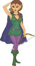 She requested purple&green, a cape, brown hair, and 'warrior-ish'